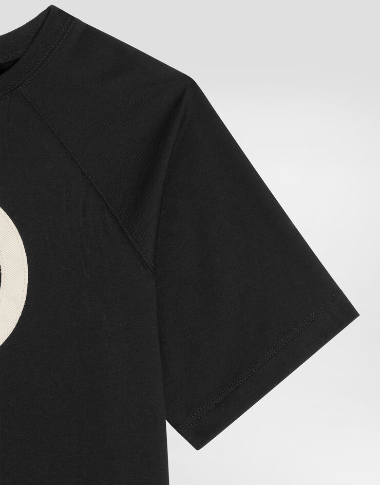 Dolce & Gabbana Jersey t-shirt with DG appliqué Black L4JTJRG7PTJ