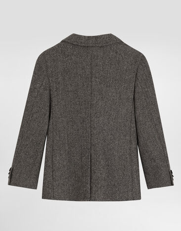 Dolce & Gabbana Single-breasted jacket in herringbone wool Multicolor L41E99FCMDE