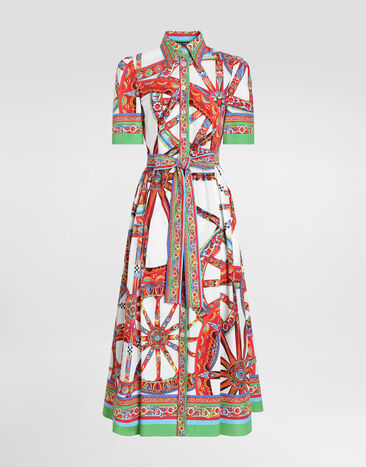 Dolce & Gabbana Carretto-print poplin shirt dress Multicolor F6JFNTGDDTF