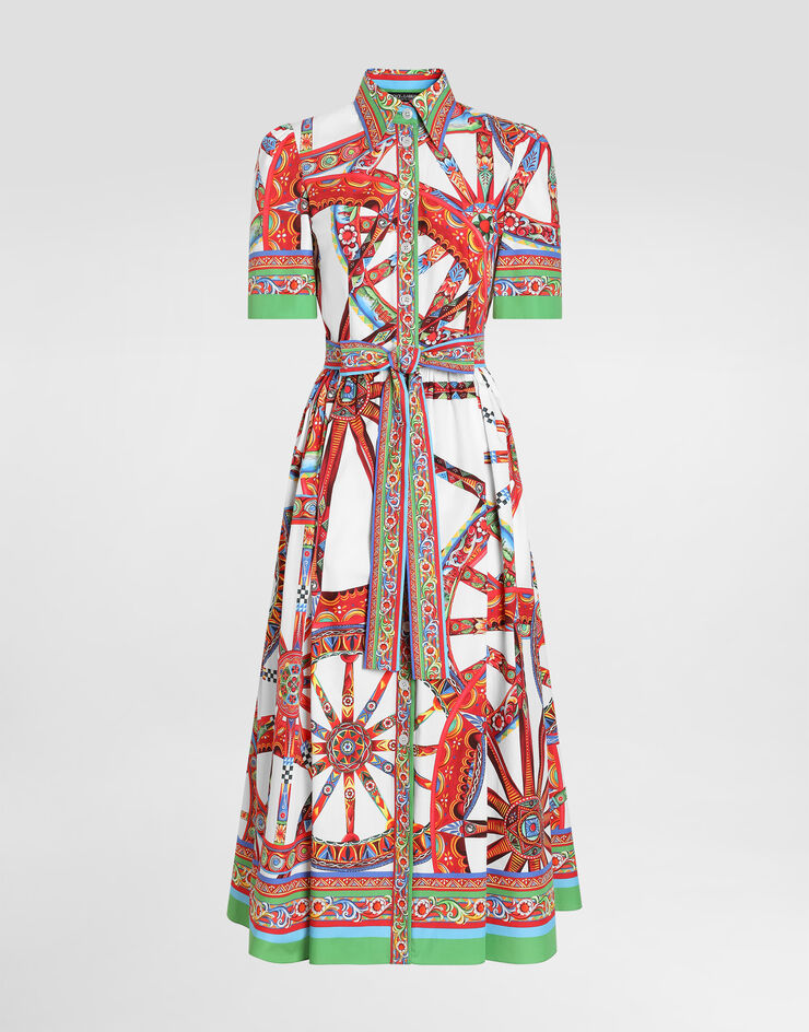 Dolce & Gabbana Carretto-print poplin shirt dress Multicolor F6JFNTGDDTF