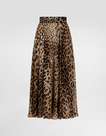 Dolce & Gabbana Leopard-print chiffon circle skirt Print F4CSOTIS1DY