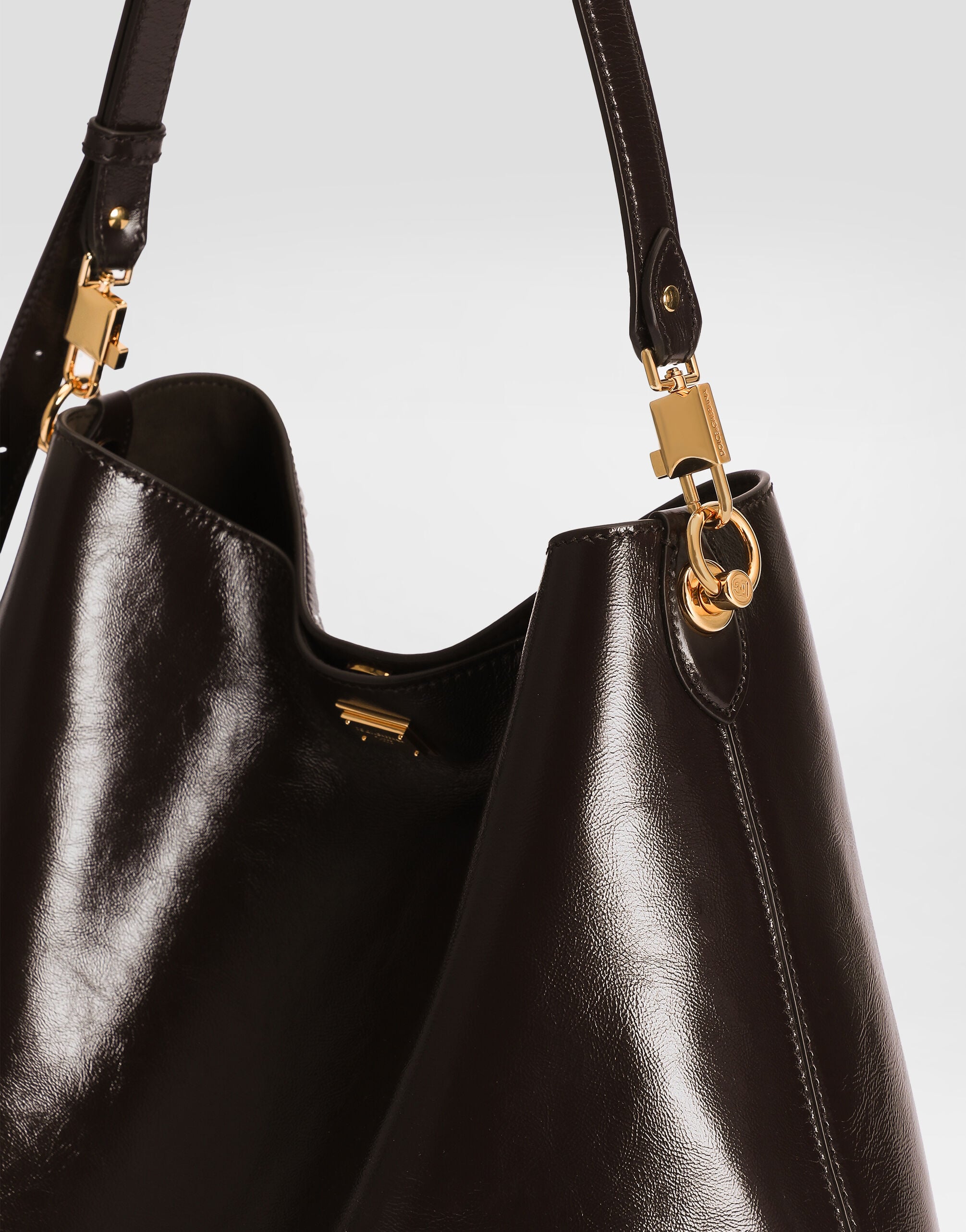 Large Vittoria calfskin shoulder bag in Brown for Women