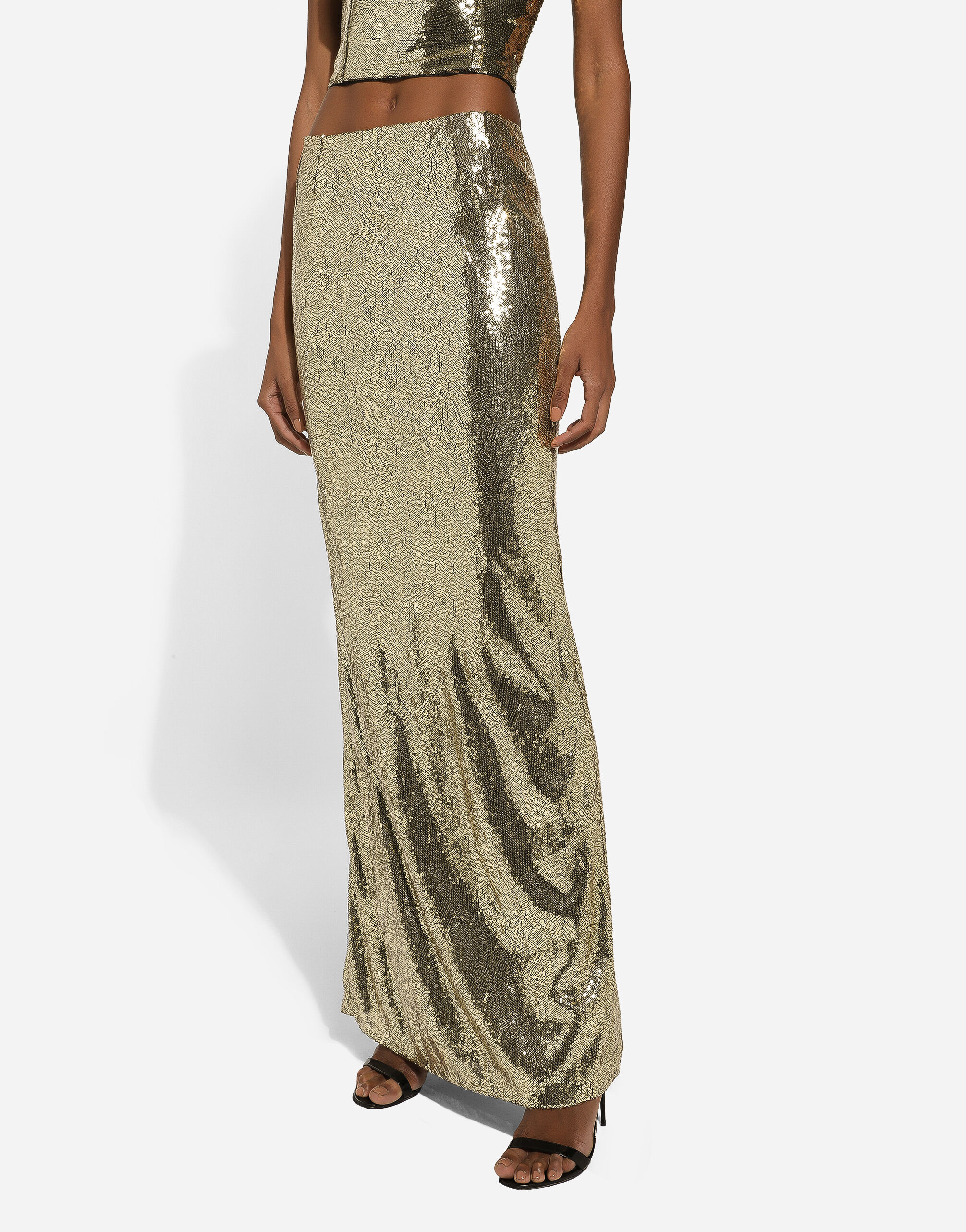 Long sequined mermaid skirt in Gold for Dolce Gabbana US