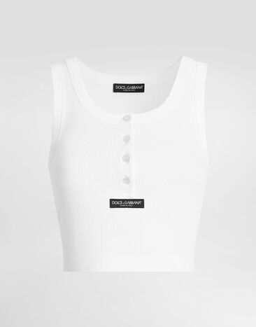 Dolce & Gabbana Ribbed tank top White F8W42TFU7AV