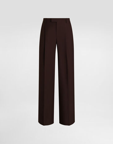 Dolce & Gabbana Silk and gabardine trousers Brown GP0V6ZFUTAX