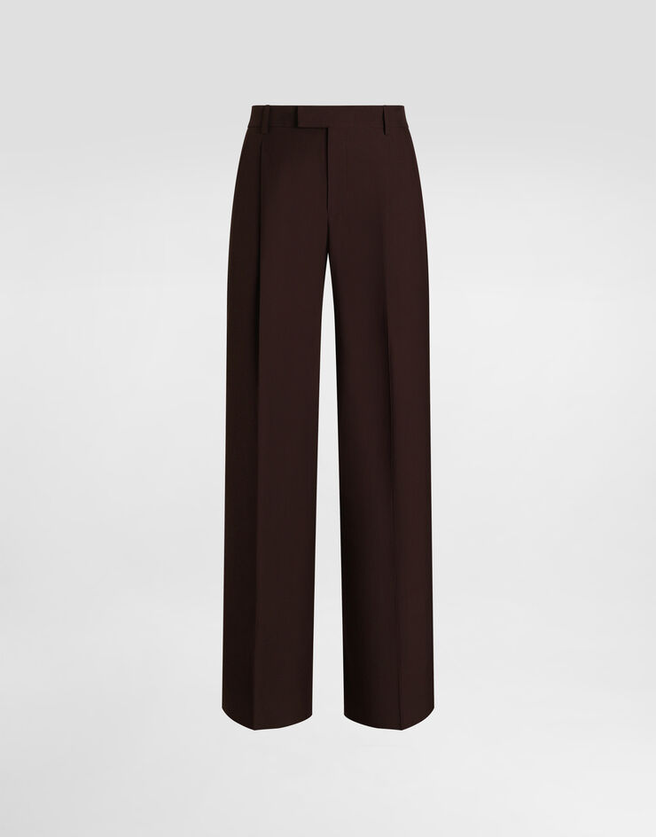 Dolce & Gabbana Silk and gabardine trousers Brown GP0V6ZFUTAX