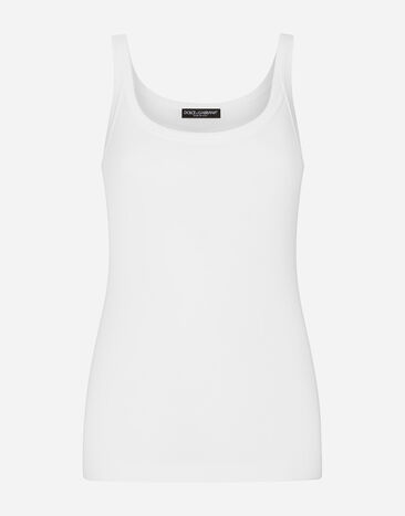 Dolce & Gabbana Fine-rib cotton singlet Transparent rose VG4493VP884