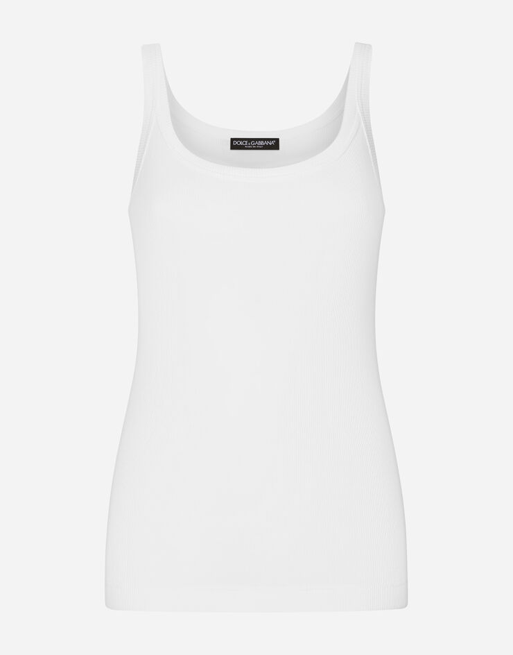 Dolce & Gabbana タンクトップ リブコットン ホワイト F8U09TFU7AV