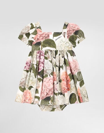 Dolce & Gabbana Hydrangea-print poplin dress Multicolor L24DF4HS5UG