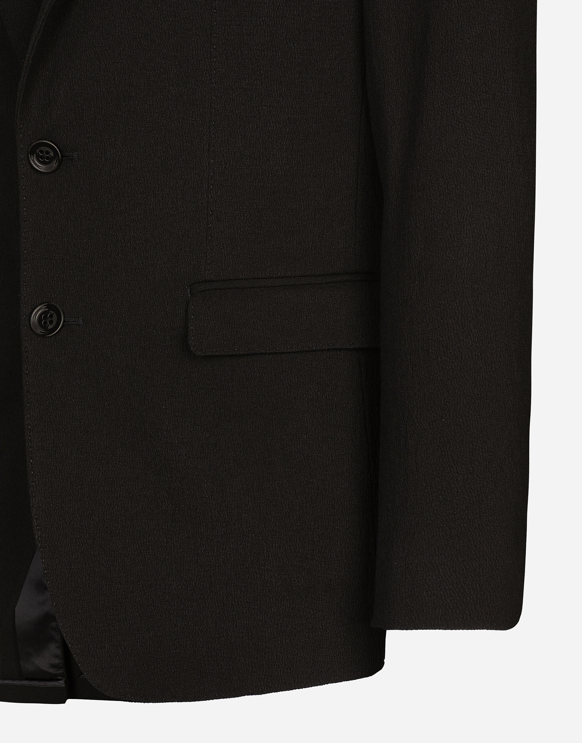 Single-breasted stretch cotton Taormina-fit jacket in Black