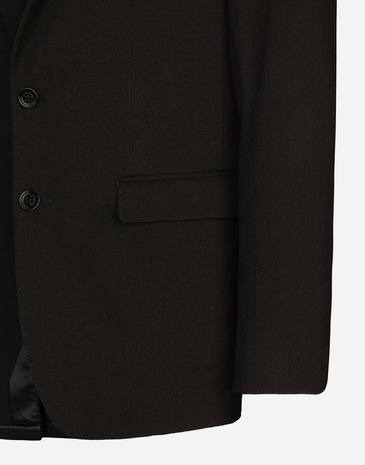 Dolce & Gabbana Single-breasted stretch cotton Taormina-fit jacket Black G2NW0TFU9AT