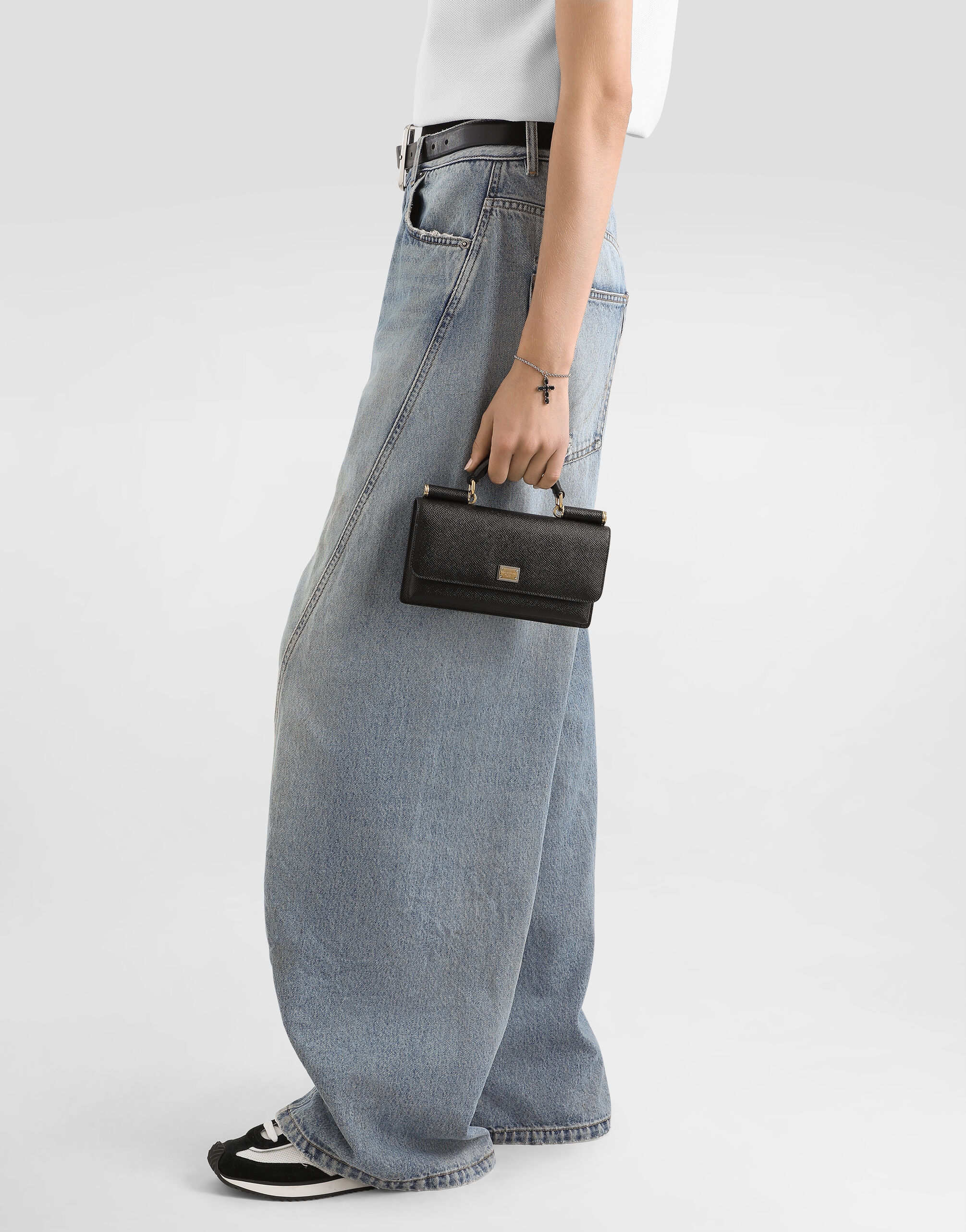 Dauphine-print calfskin mini bag in Black for Women