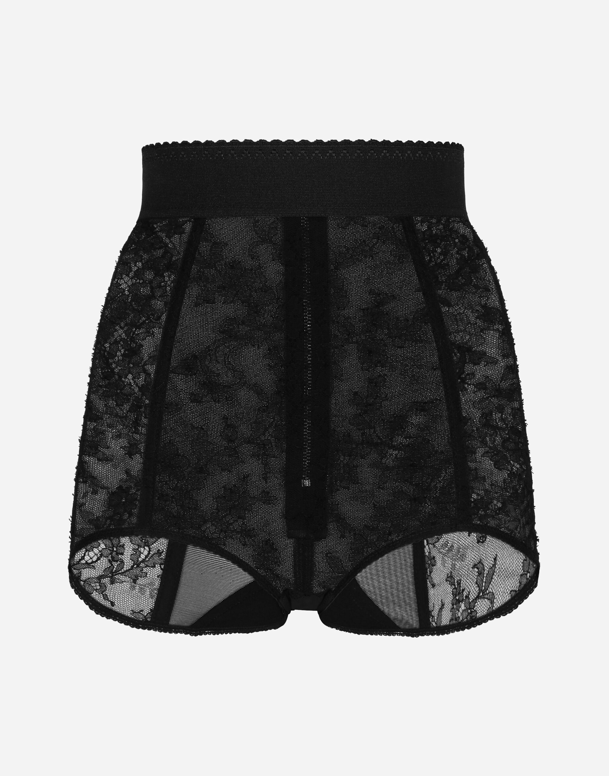 Dolce & Gabbana Lace high-waisted panties with elasticated waistband Black O1G24TONQ79