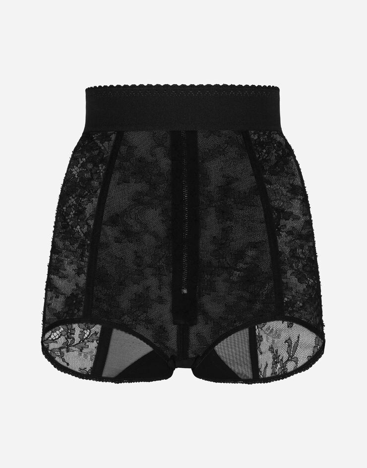 Dolce & Gabbana Lace high-waisted panties with elasticated waistband Schwarz O2E77TONN77