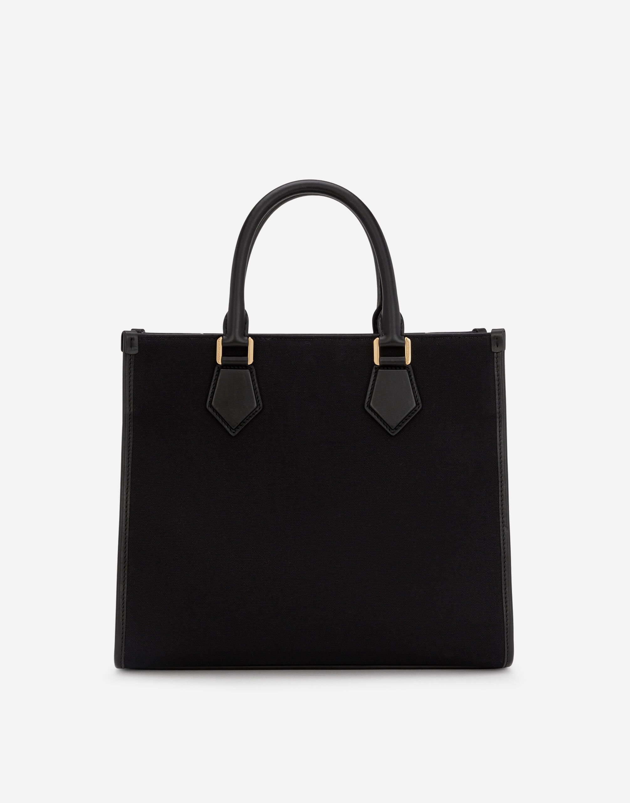 Cabas en toile avec details en cuir de veau nappa en Noir pour homme Dolce Gabbana
