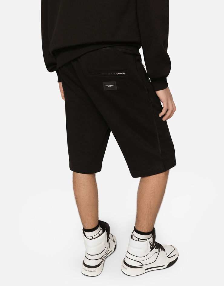 Dolce & Gabbana Jersey jogging shorts with logo tag Black GYWCATFU7DU