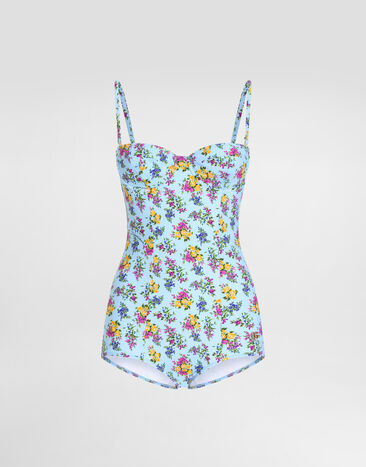 Dolce & Gabbana Small floral-print balconette one-piece swimsuit Multicolor O9A13JON0D2