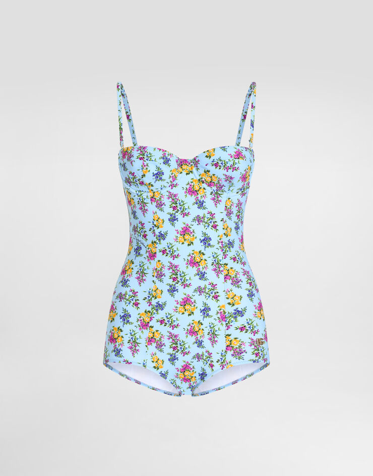 Dolce & Gabbana Small floral-print balconette one-piece swimsuit Multicolor O9A13JON0D2
