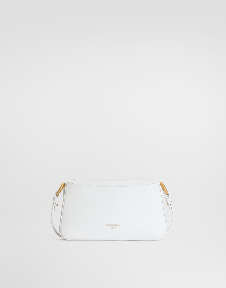 Dolce & Gabbana حقيبة هاتف من جلد عجل فاخر White BI3466A3P00