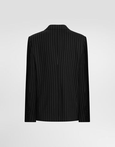 Dolce & Gabbana Linda single-breasted jacket in pinstripe wool Multicolor F29WWTFRBC0
