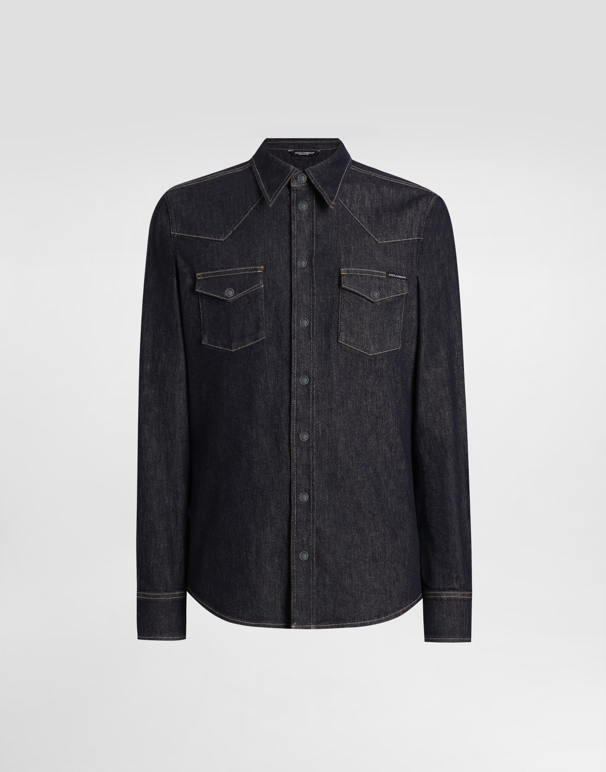 Stretch denim shirt in Multicolor for Men | Dolce&Gabbana® US