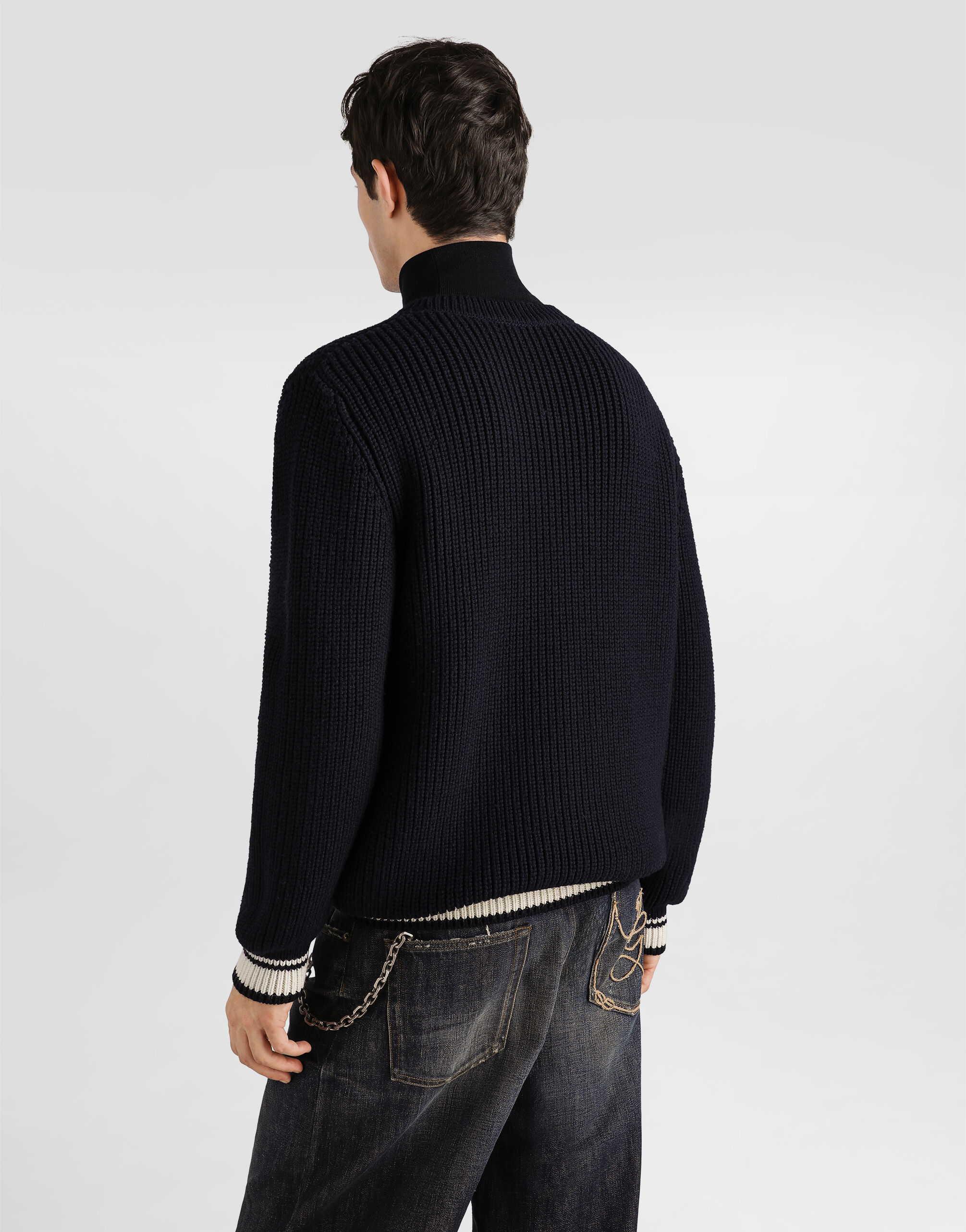 Virgin wool pullover in Multicolor for Men | Dolce&Gabbana®