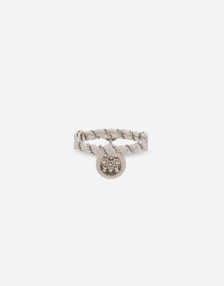 Dolce & Gabbana Ring Easy Diamond aus Weißgold 18 kt und Pavé aus Diamanten Weiss WRQD1GWPAVE