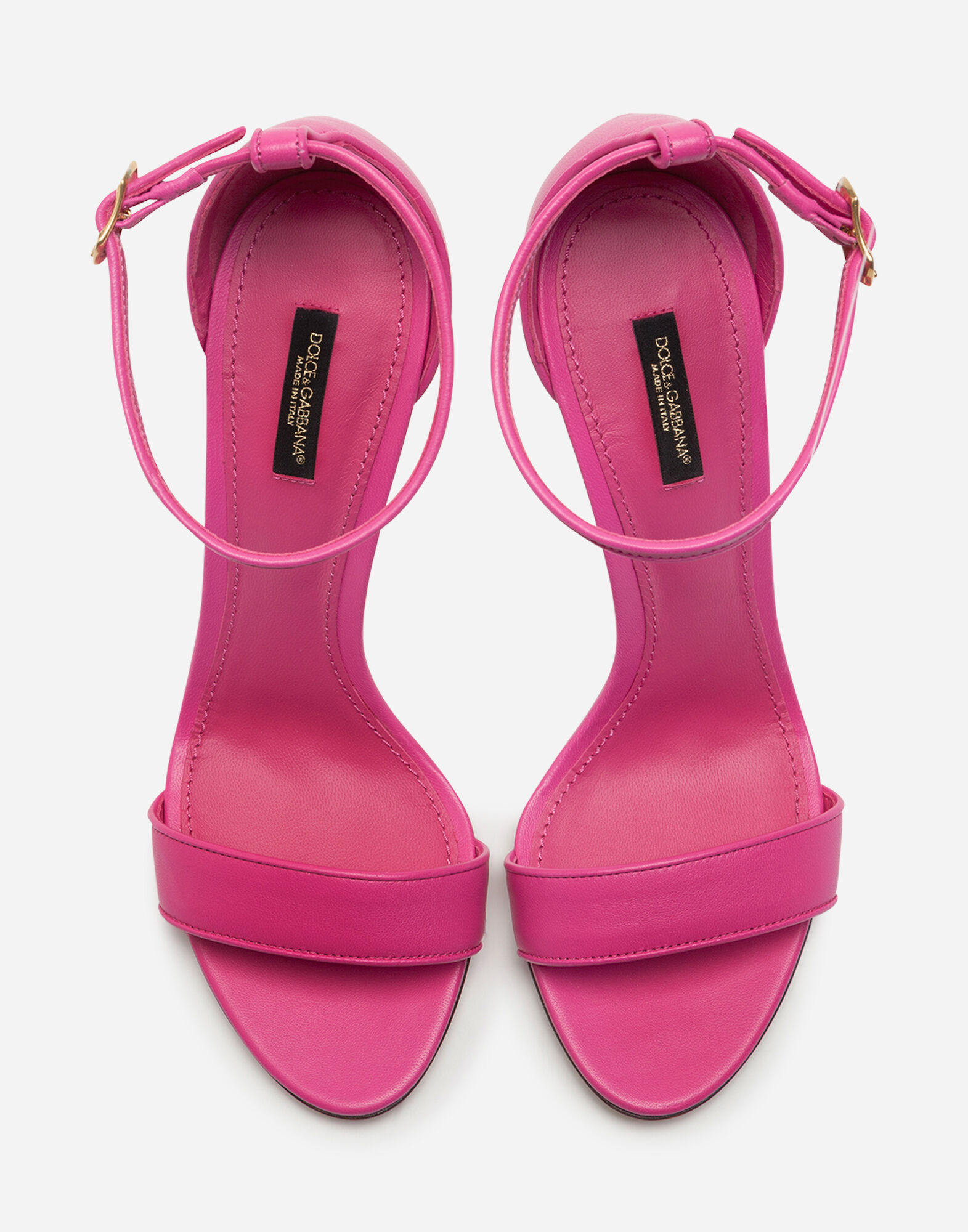 Nappa sandals with baroque DG heel in Pink for Dolce Gabbana US