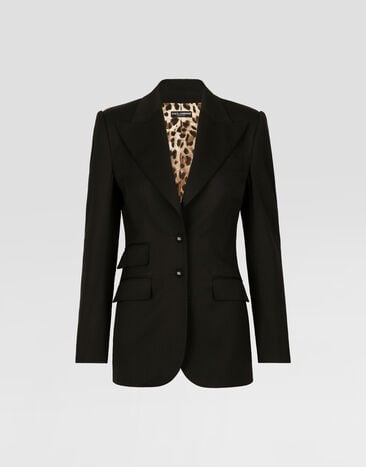 Dolce & Gabbana Gabardine Turlington jacket with top-stitching Black F29Z8TGDCL0
