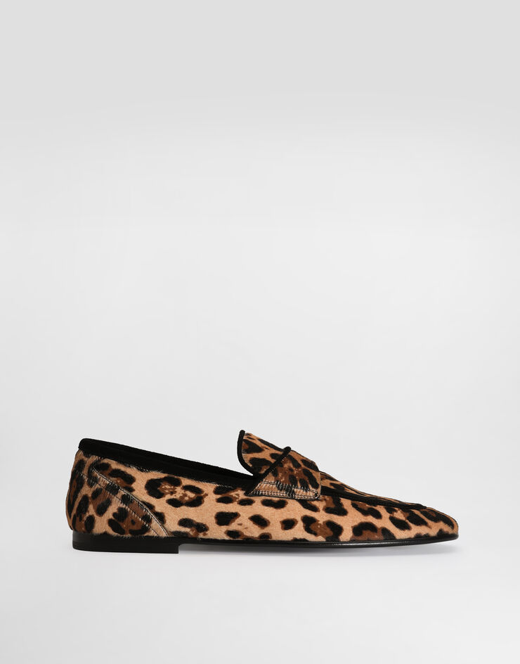 Dolce & Gabbana Slipper de poni con estampado de leopardo Print A50754A0086