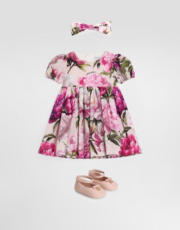 Dolce & Gabbana Peony-print poplin dress Multicolor L23DP2G7QZX