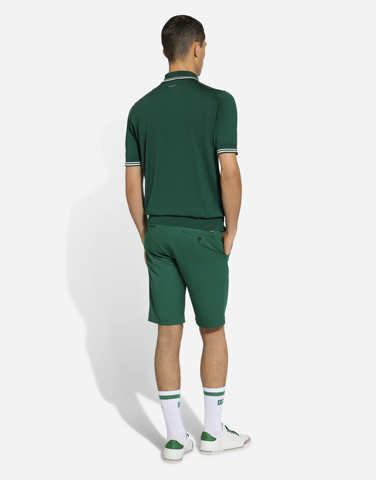 Dolce & Gabbana Poloshirt aus Seide Grün GXZ02TJBSJW