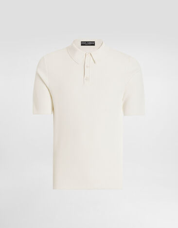 Dolce & Gabbana Short-sleeved cotton knit polo-shirt Multicolor GXZ64TJFMMS