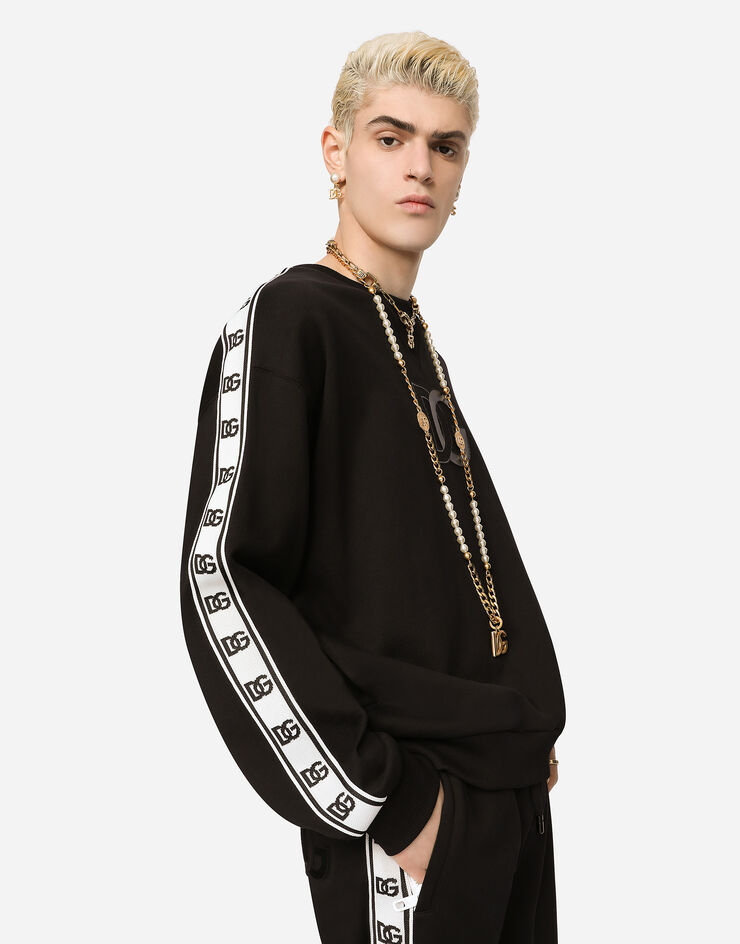 Dolce & Gabbana FELPA GIROC.MAN.LUNG Black G9XJ5ZFU7DU