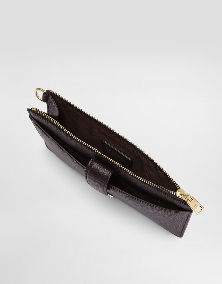 Dolce & Gabbana Dauphine calfskin card holder Purple BI3335A1001