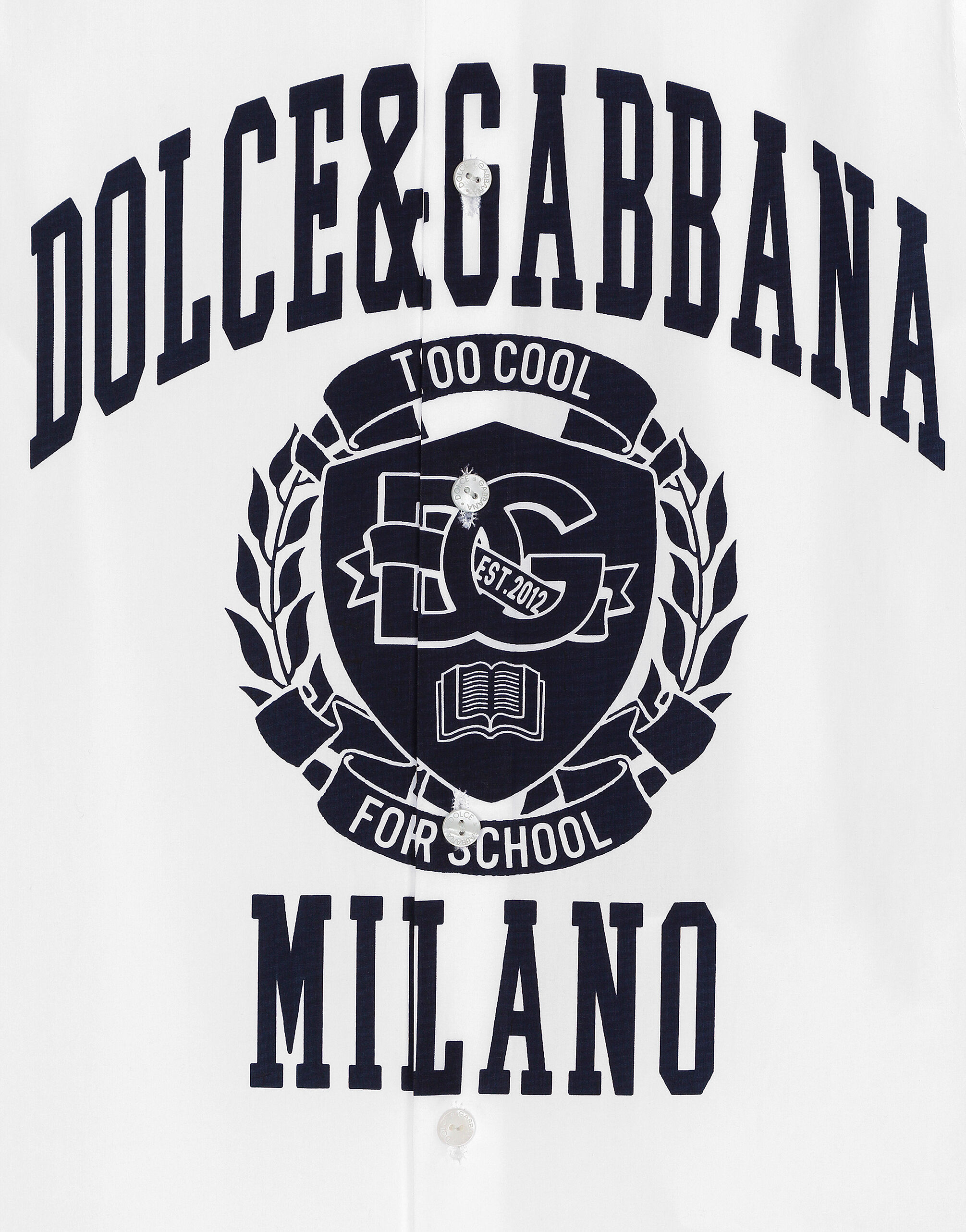 Poplin polo-shirt with Dolce&Gabbana logo in White for Boys