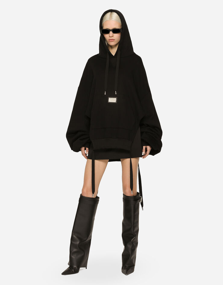 Dolce&Gabbana Jersey hoodie with Dolce&Gabbana tag Black F9P56THU7HV