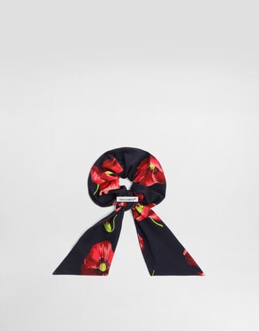 Dolce & Gabbana Poppy-print interlock scrunchie  LB7A19HSGBD