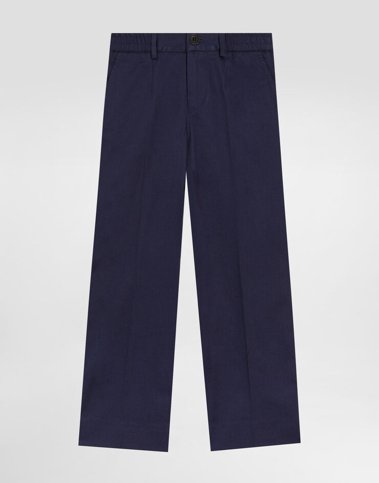 Dolce & Gabbana Classic cotton pants with Dolce&Gabbana logo Blue L44P74FUFNX