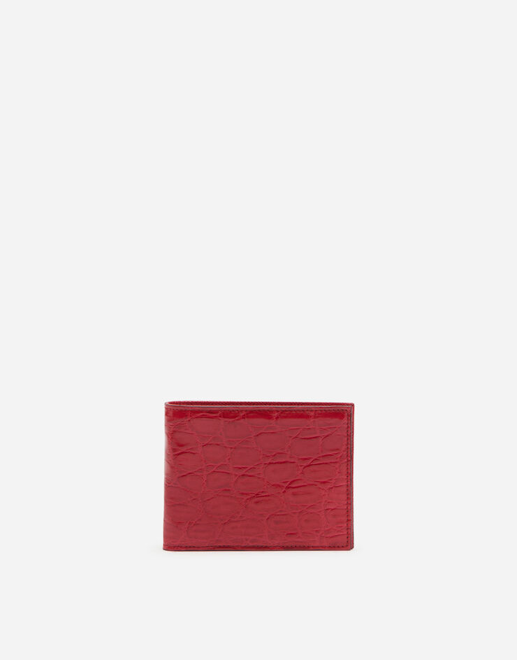 Dolce & Gabbana Bifold wallet in crocodile flank leather ROUGE BP0437A2088
