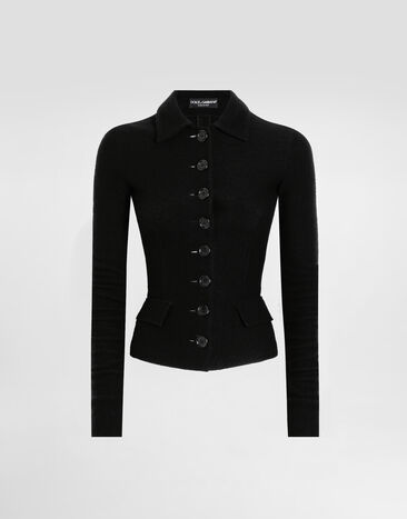 Dolce & Gabbana Single-breastedwool cloth jacket Black F27HFTHU2BB