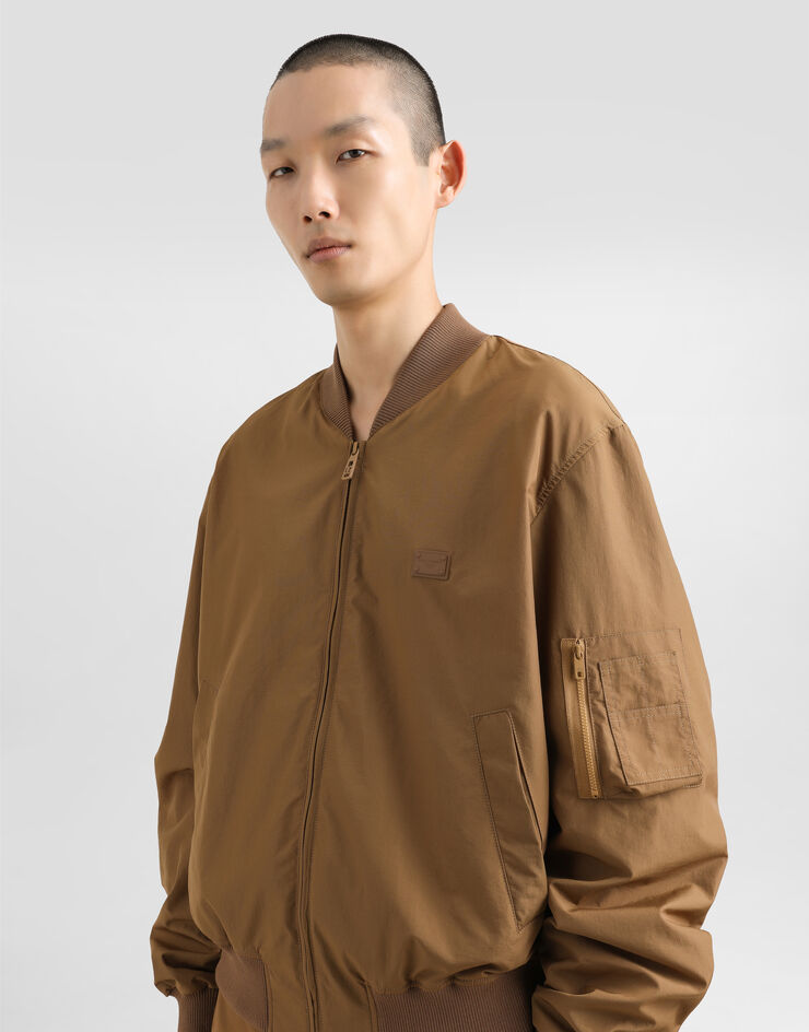 Dolce & Gabbana Technical fabric bomber jacket with tag Brown G9BNJTFUS28