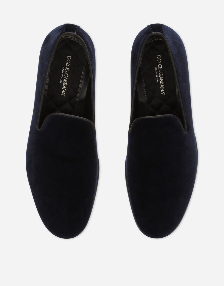 Dolce & Gabbana Slipper en terciopelo de algodón Azul A50396A6808