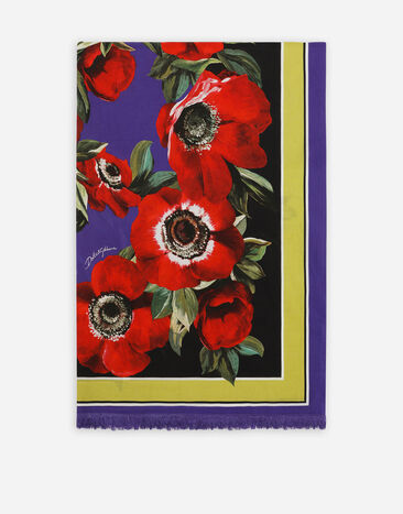 Dolce & Gabbana Cotton sarong with anemone print (110 x 190) Print O9A13JONO19