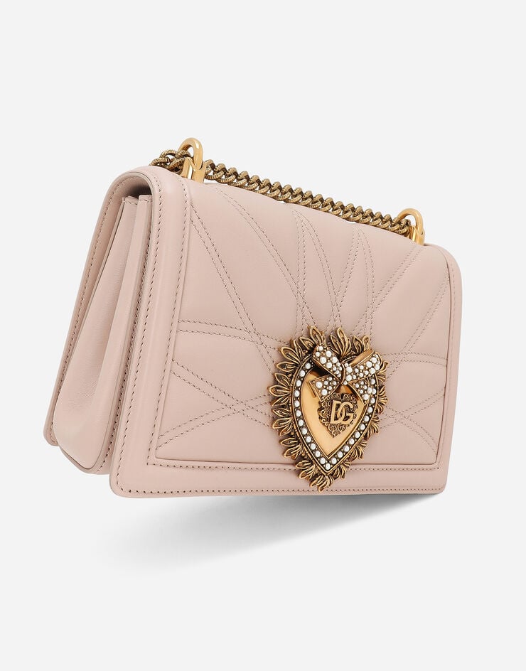 Dolce & Gabbana 미디엄 퀼팅 나파 가죽 디보션 백 페일 핑크 BB7158AW437