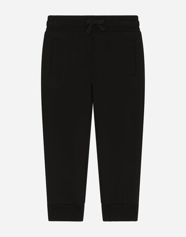 DolceGabbanaSpa Jersey jogging pants with logo embroidery Black L4JPT0G7E5R