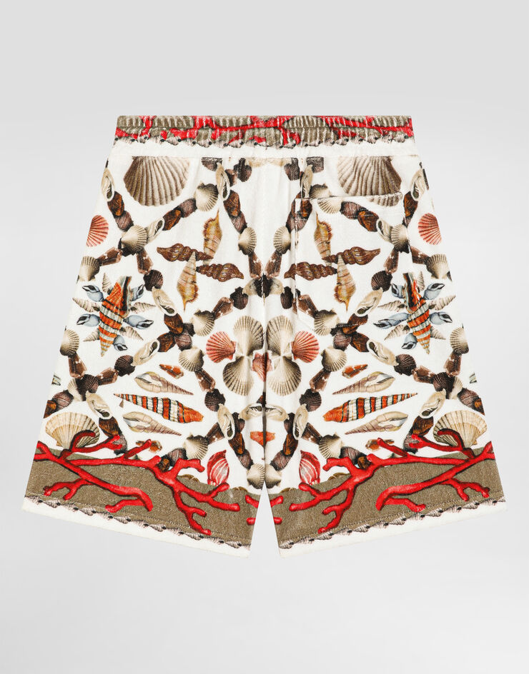 Dolce & Gabbana Shell-print cotton terry bermuda shorts Multicolor L4JQW4II7HV