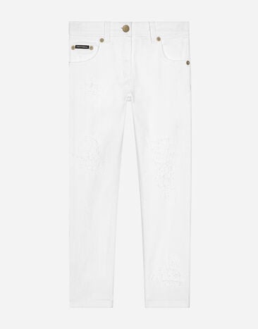 Dolce & Gabbana جينز دنيم بــ 5 جيوب أبيض EB0003A1067