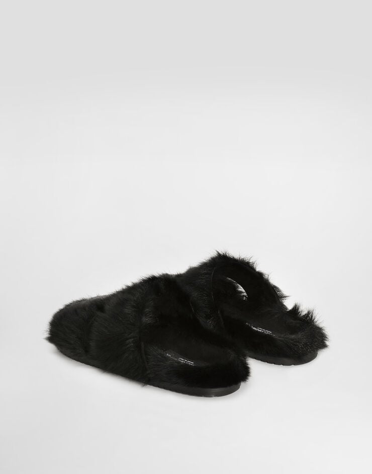 Dolce & Gabbana DG Casual kid goat sandals Black A80574A0089