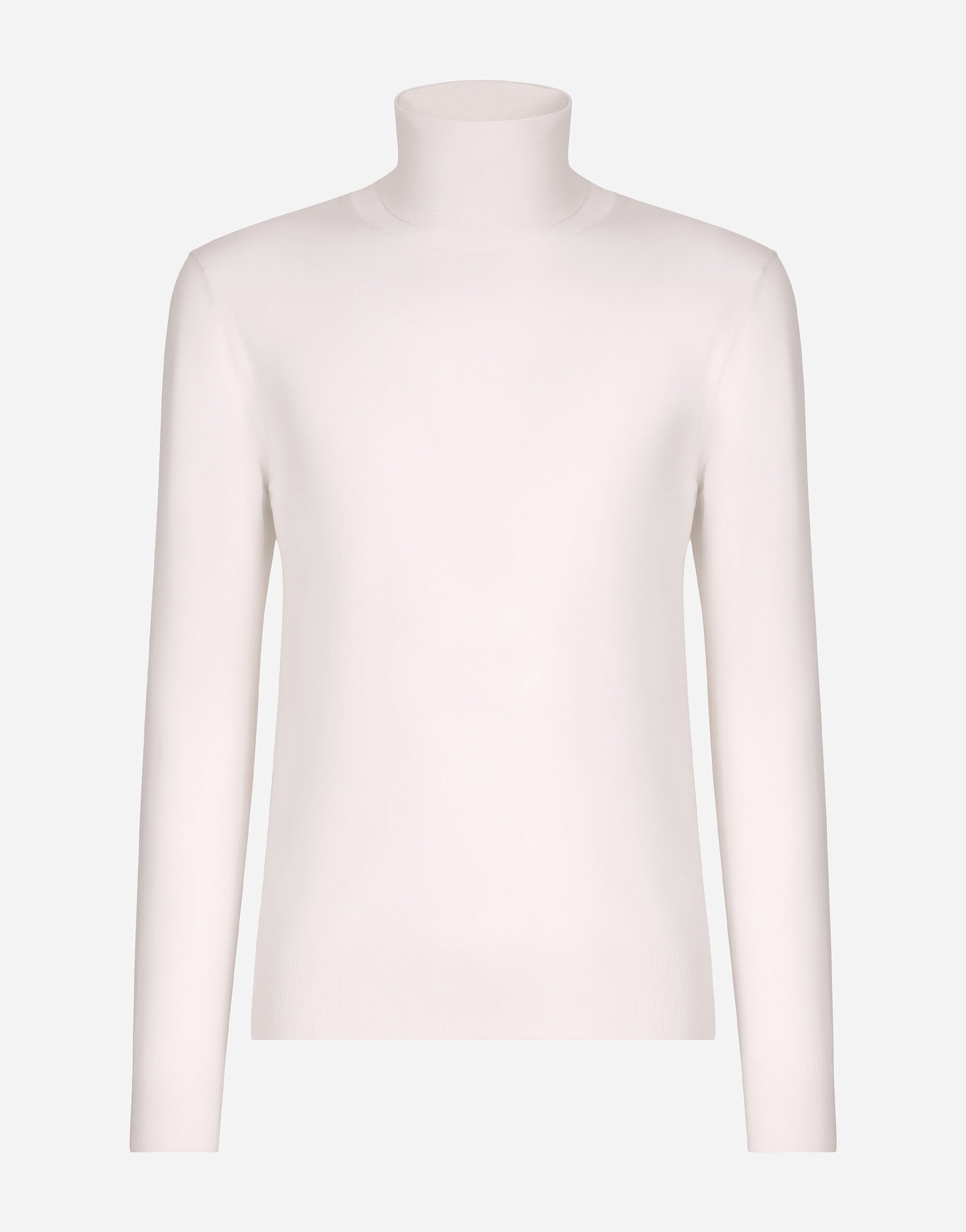 Turtle neck sweater in extra fine virgin wool in White for
